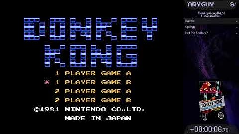 Donkey Kong, 1 loop Game B - 00h01m13s417ms
