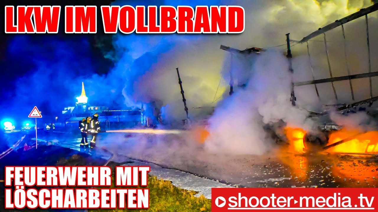 🔥  B29: LKW im VOLLBRAND  🔥 | 🚒  Feuerwehr mit Löscharbeiten am Sattelauflieger  🚒
