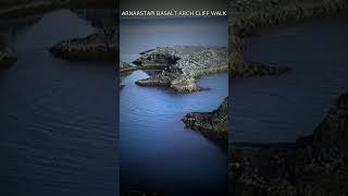 Arnarstapi Basalt Arch Cliff Walk Aerial View #shorts