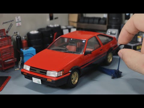 (No Painting Required) Building a Pre-Painted Toyota Corolla AE86 Levin Model Car Step by Step