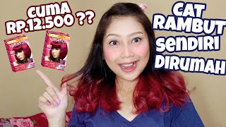 CAT RAMBUT SENDIRI DIRUMAH ?? CUMA Rp.12.500!! | Miranda Hair Color (Violet Red) | Syoretta