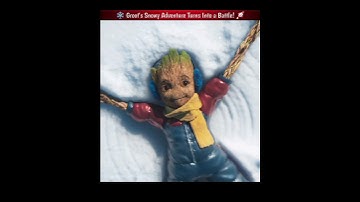 🧊 Groot Builds a Snowman That Comes Alive! 😱 #shorts