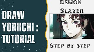 How to draw Yoriichi in 5 mins #YORIICH #demonslayer #anime #tutorial