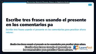 [Spanish A2] Mastering Spanish Present Tense: A Complete Guide (Spanish for English speakers)