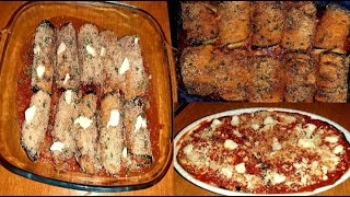 Parmigiana all'italiana +2 modi d'involtini impanate ripiene di carne tritata e tonno capperi e  