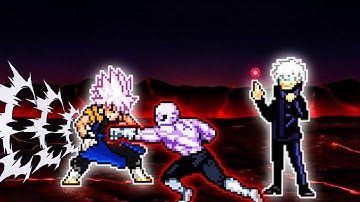 Gogetto MUI OP VS Jiren OP (all form) & Limitless Gojo in Jump Force Mugen
