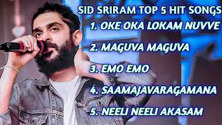 Video thumbnail of "Sid sriram Top 5 Telugu Songs | Sid Sriram Hits #sidsriram #telugusongs"