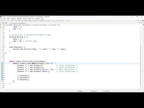Constructor overloading in Java #java #automationtesting