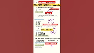 SSC MTS 2023 🔥Exam मे पूछें जाने वाले Questions 😃English 🎯#shorts #ssc #sscmts #sscmts2023