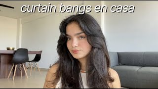 cómo me corto mis CURTAIN BANGS sola + cómo me hago el cabello con cepillo secador