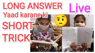 Long Question/ Answers Trick | Chote Baccho ko Long Answers kaise yaad karaye? LIVE DEMO (Part- 2)