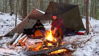 Tarp Camping in the Snow