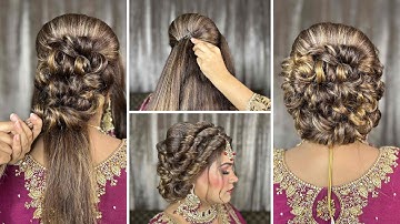 Professional juda hairstyle | front hairstyle with maang tikka | bridal messy bun hairstyle |