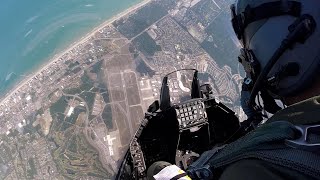 Over the Shoulder F-16 Demo Cockpit Footage Myrtle Beach Airshow