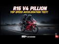 R15v4 with pillion top speed acceleration test💥 #rider #r15v4 #yamaha