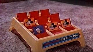 Mickey Mouse Pitch n Pop by LJN (Commercial, 1979)
Heres a commercial for Mickey Mouse Pitch n Pop from LJN, in which the aim is to throw bean bags to get rows of either Mickey or Donald Duck. Six bean bags are included in the package. Some assembly required.
(C) 1977 Walt Disney Productions.
This aired on local Boston TV on Friday, November 23rd 1979 during the 12:00pm to 2:00pm (Eastern) timeframe.
About The Museum of Classic Chicago Television:
The MCCTv (FuzzyMemoriesTV) is a 501(c)(3) non-profit whose primary mission is the preservation and display of off-air, early home videotape recordings (70s to early 80s, mostly) recorded off of TV (in Chicago or other cities now too); things which would likely be lost if not sought out and preserved digitally. If you have any old 1970s videotapes recorded off of TV please email: tapes@fuzzy.tv Even though (mostly) short clips are displayed here, we preserve the entire broadcasts in our archives - the complete programs with breaks (or however much is present on the tape), for historical preservation. For information on how to help in our mission, to donate or lend tapes to be converted to digital, please e-mail tapes@fuzzy.tv Thank you for your help! Mickey Mouse Pitch n Pop by LJN (Commercial, 1979)