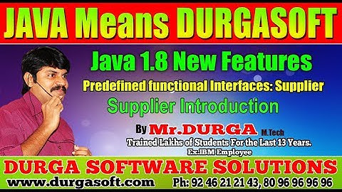 Java 8 New Features | | Supplier Introduction || by Durga Sir