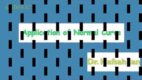 Application of Normal Curve  [Part I] by Dr. Hafsah Jan