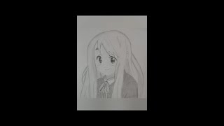 Anime girl pencil sketch - Tsumugi kotobuki pencil sketch #shorts #youtube shorts #subscribe