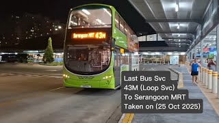 Last Bus Service 43M. Recorded on 25 Oct 2025