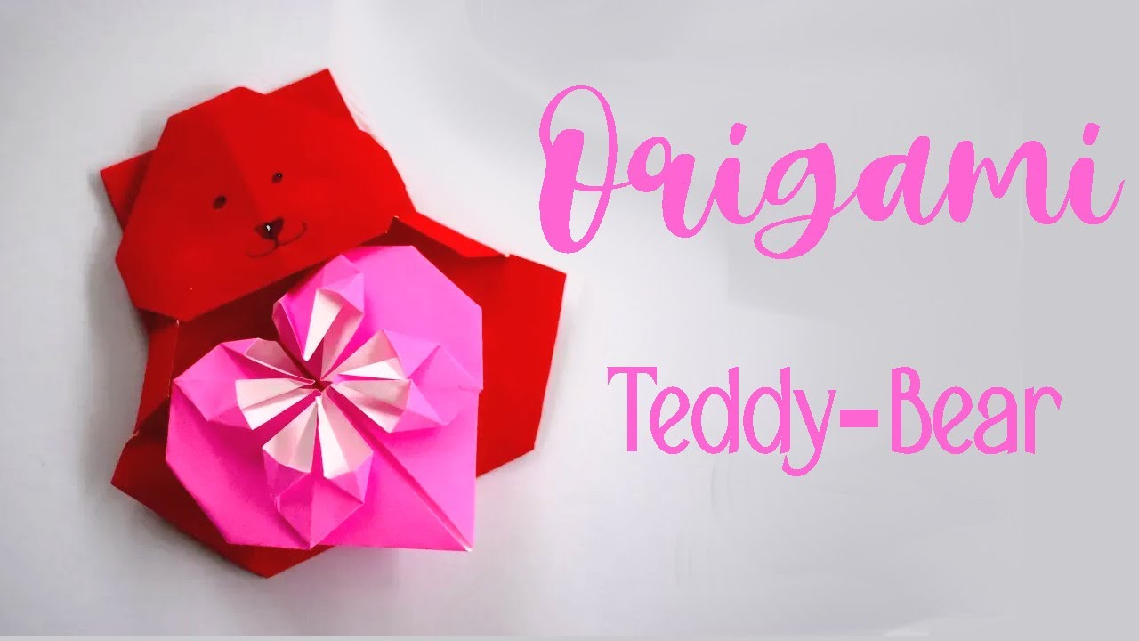 How To Fold An Origami Teddy Bear With Heart For Valentines Day
