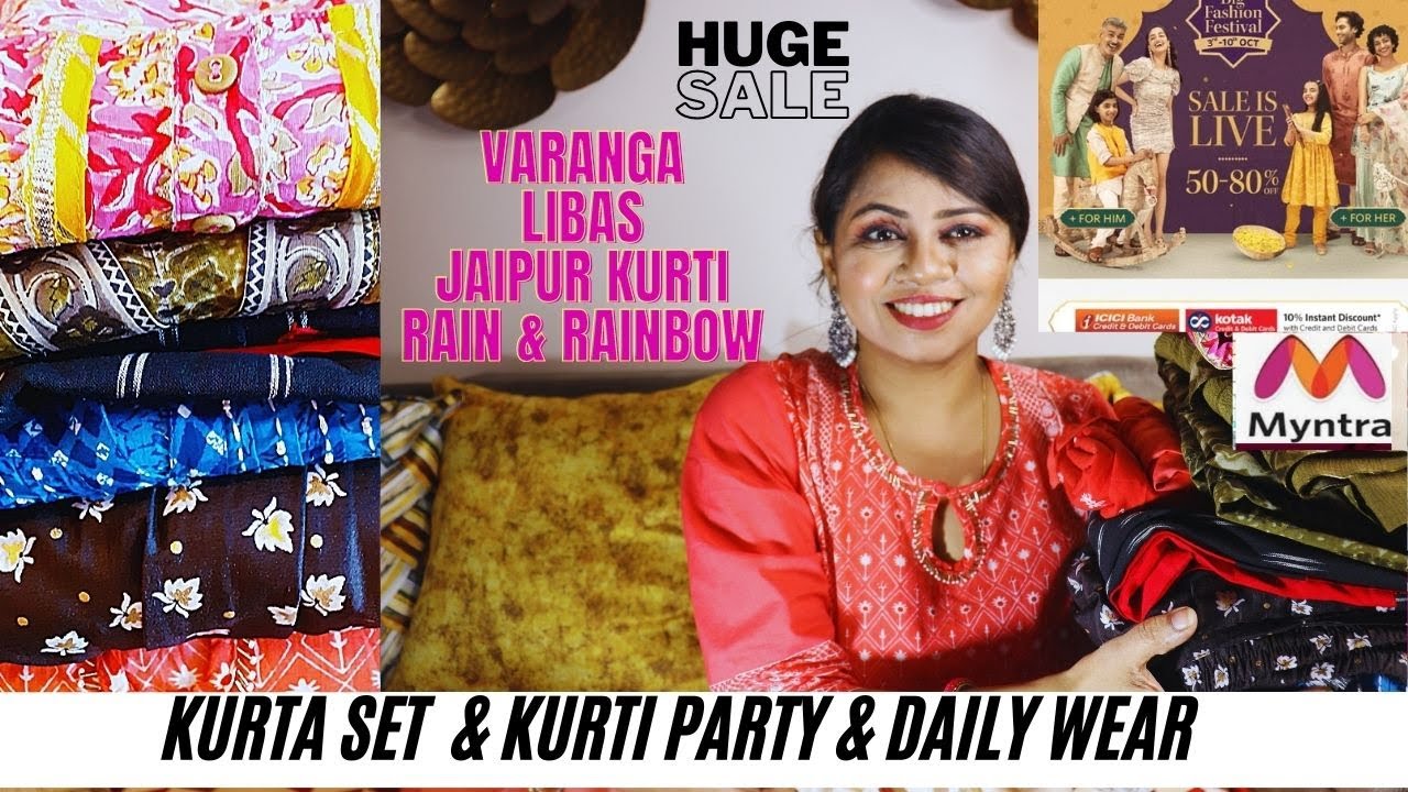 Buy Jaipur Kurti Women Beige & Blue Printed Kurta With Palazzos - Kurta Sets  for Women 9000141 | Myntra