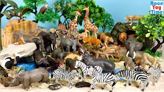 waterhole savanna african animal figurines