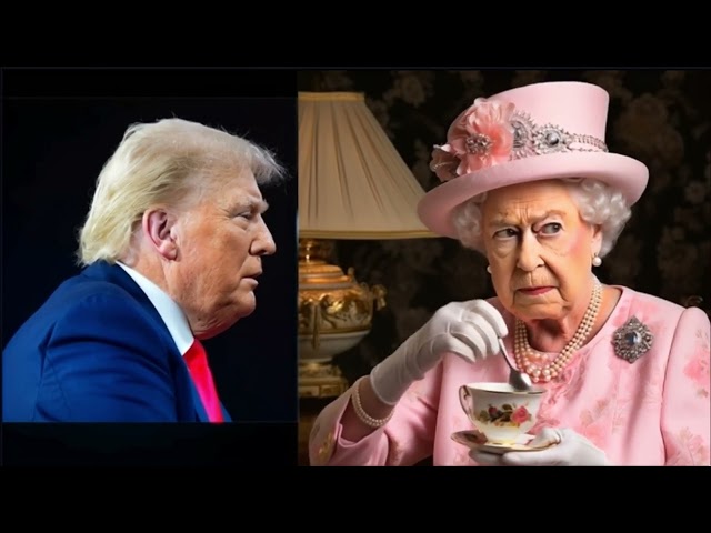 Queen Elizabeth II trinkt Tee mit Donald Trump