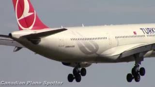 Turkish Airlines A330 - 300 Landing At Montreal - Trudeau Intl Airport