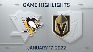 NHL Highlights | Penguins vs. Golden Knights - Jan. 17, 2022