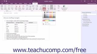 OneNote 2016 Tutorial Formatting Tables and Table Data Microsoft Training