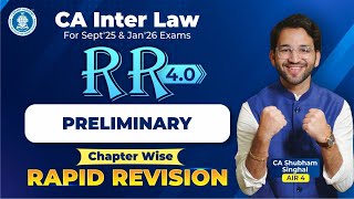 🚀Chapter 01 Preliminary Revision CA Inter Law CA Shubham Singhal May'24 and Nov'24