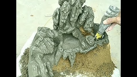 How to make a fish tank beautiful and simplest cement waterfall set # 08