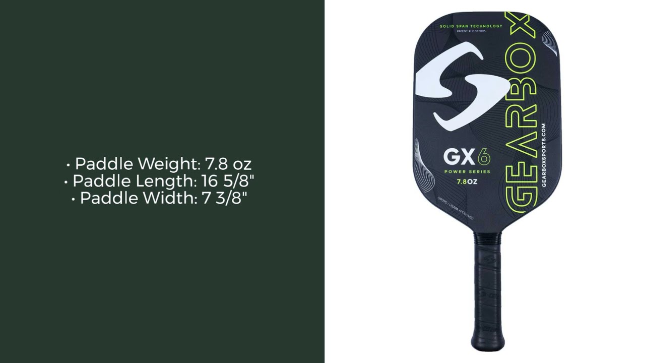 Gearbox Gx6 Power 7.8oz Pickleball Paddle 1yr for sale online 