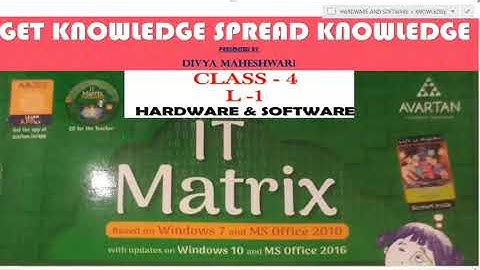 COMPUTER IT MATRIX PART-1 CLASS-4 CH-1 HARDWARE AND SOFTWARE