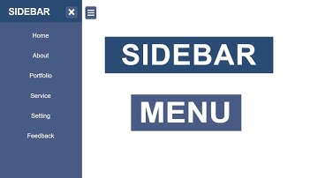 Animated Sidebar Menu ,Side menu using HTML and CSS | WebCoder