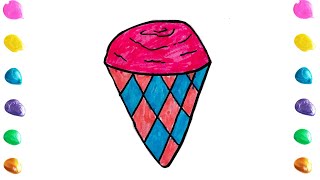 How to draw a colouring ice cream