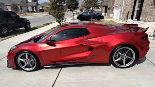 2025 C8 Corvette E-Ray 2Lz Convertible Red Mist Metallic Quick Rinse And Shine