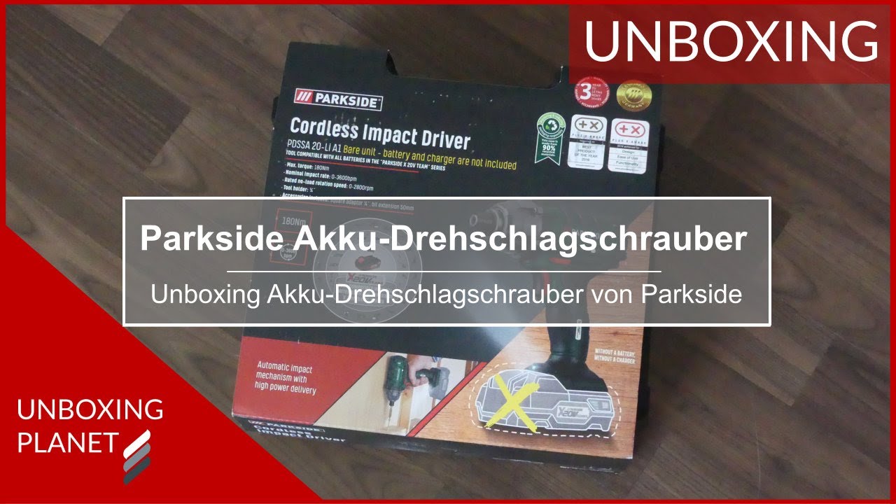 Unboxing Akku-Drehschlagschrauber Parkside PDSSA 20-Li A1 - Unboxing Planet  - YouTube