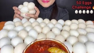 أصوات الأكل🥰تحدى اكل كمية كبيرة من البيض المسلوق والمقلي🍳🥚اتحداك ما تجووع🔥😋