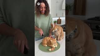 Woman Cuts a “Cat-Shaped Cake” — Her Real Cat Jumps in Shock! Too Real to Believe 😂 | #FakeOrReal