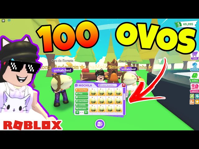 🐣 ABRINDO 100 OVOS da FLORESTA no ADOPT ME 🐣 Roblox 