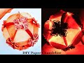 DIY Paper Gold Chandelier / Paper craft / Best out of waste / Handmade easy wall hanging with paper