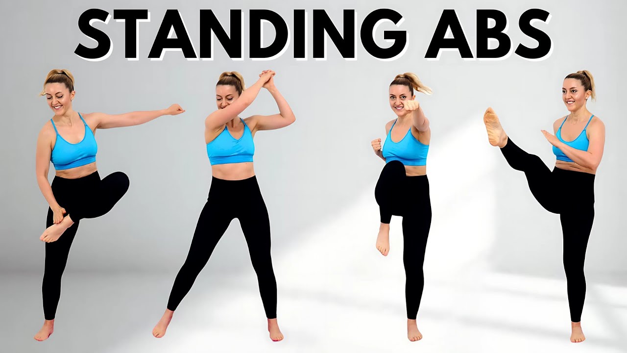 🔥18 Min STANDING ABS CARDIO for Ab Lines, Small Waist & Flat Belly🔥KNEE ...
