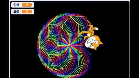 scratch利用正多邊形函式積木畫彩色花籃