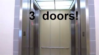 THREE DOORS!!!!! ThyssenKrupp Hydraulic Elevator at Benedict Hall, UT Austin, TX.
