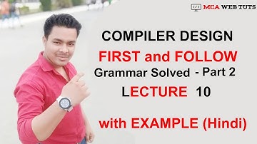 FIRST and FOLLOW part 2 example solved in simple and easy way |Compiler Design | by MCA Web Tuts