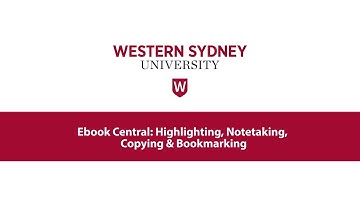 Ebook Central: Highlighting, Notetaking, Copying and Bookmarking