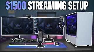 $1,500 FULL Streaming Setup (PC, Monitors, Mic, Webcam & MORE)