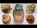 5 CUTE & EASY SUMMER HAIRSTYLES with MESSY BUN (Easy hairstyles for Girls #22) #LGH
